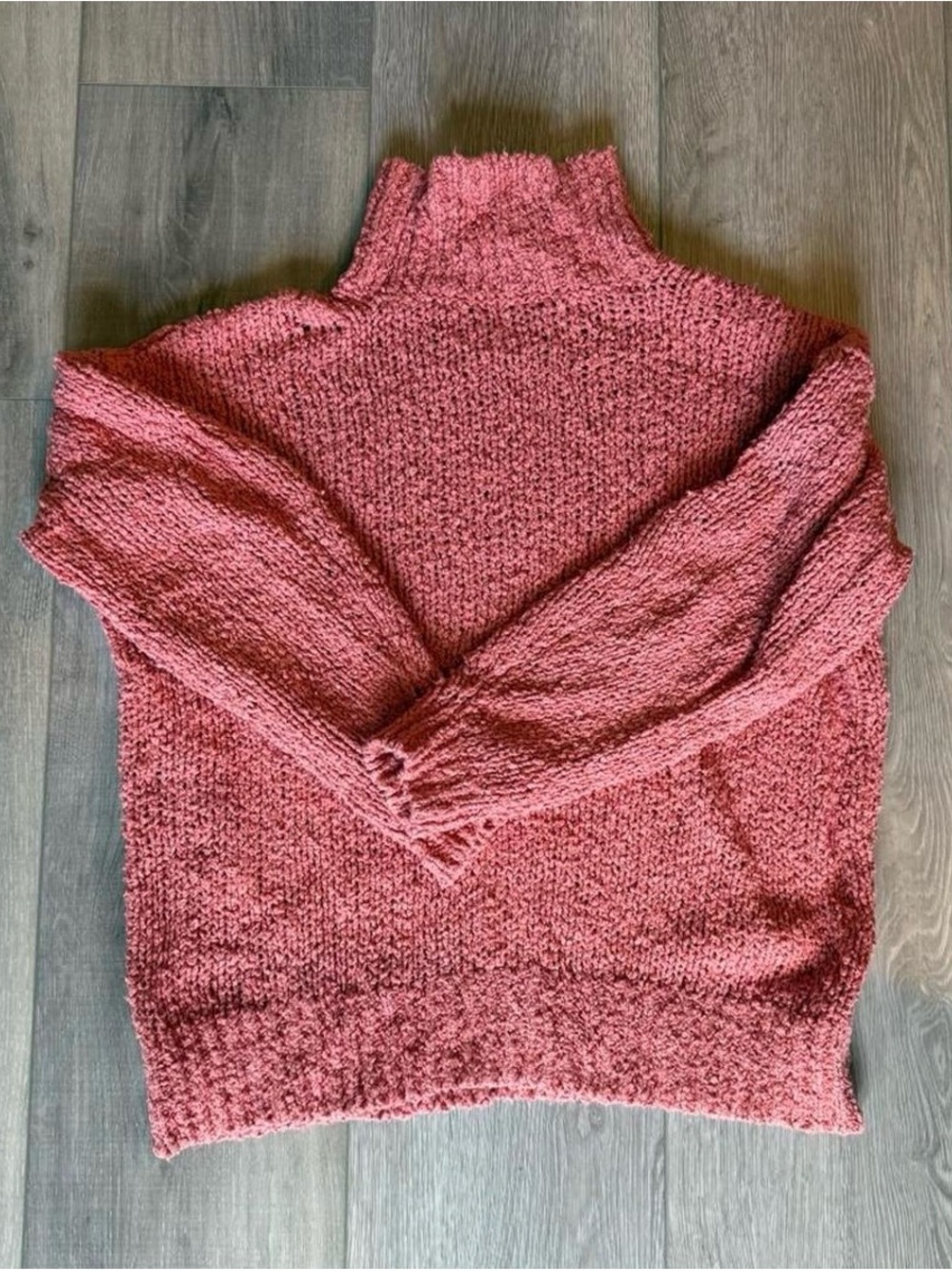 Anthropologie Pink Chunky Turtleneck Sweater